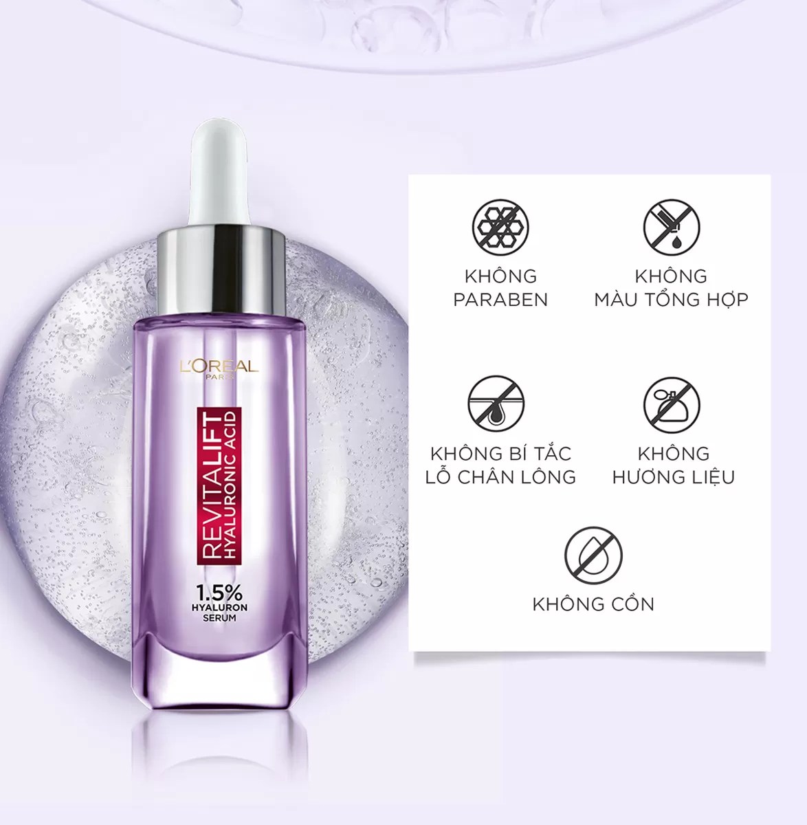 Serum L'Oreal Hyaluronic Acid Cấp Ẩm Sáng Da 30ml